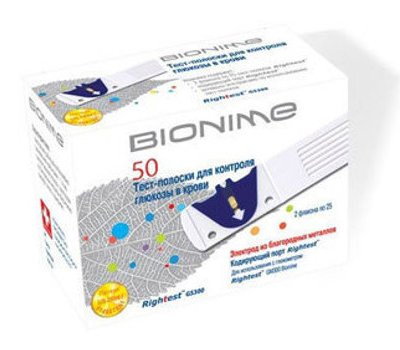 Тест полоски Bionime Rightest GS 300