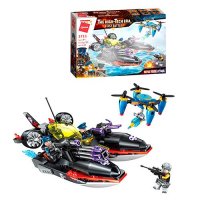 Конструктор The High-Tech era First Battle военная лодка с фигурками и аксесс., 317дет  (2711)