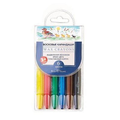 КАРАНДАШИ ВОСКОВЫЕ (МЕЛКИ) В ПЛАСТИКОВОМ КОРПУСЕ ВЫКРУЧИВАЮЩИЕСЯ "MULTICOLOR", 6 ЦВ. (31-0003)