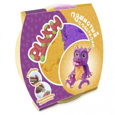 PLUSH: Пушистый пластилин (фиолетовый + оранжевый) 160 гр. (PL02201804)