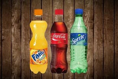 Cola, Fanta, Sprite, Fuse tea