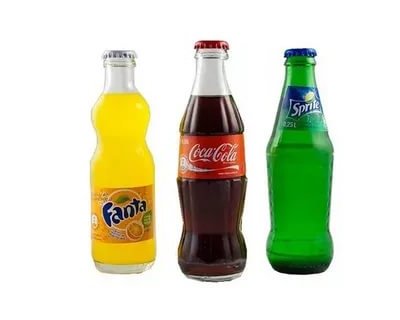 COLA, FANTA, SPRITE стекло