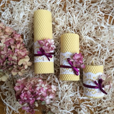 Набор свечей-бочат из вощины. 