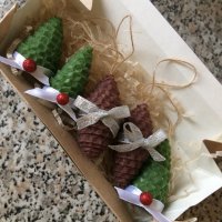 Набор елочных украшений из цветной вощины