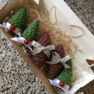 Набор елочных украшений из цветной вощины