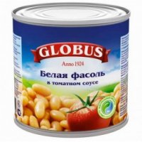 Фасоль Globus белая в томатном соусе 425мл