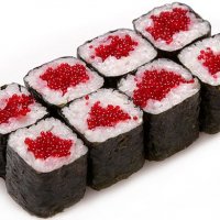 Классический мини ролл с икрой тобико