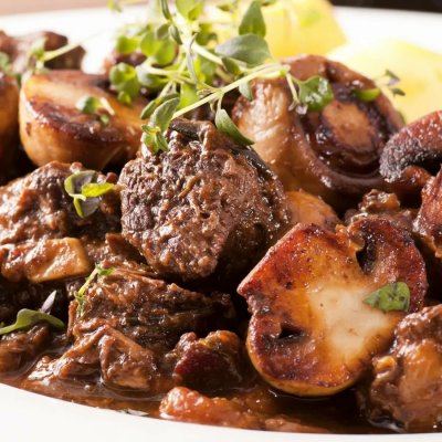 Филе телятины с шампиньонами