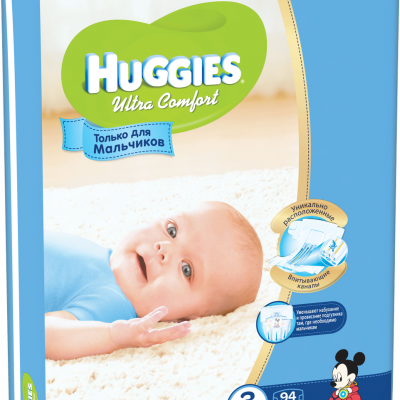 Подгузники Huggies Ultra Comfort для мальчиков 3 (5-9 кг) 94 шт