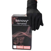 Перчатки нитриловые черные Benovy