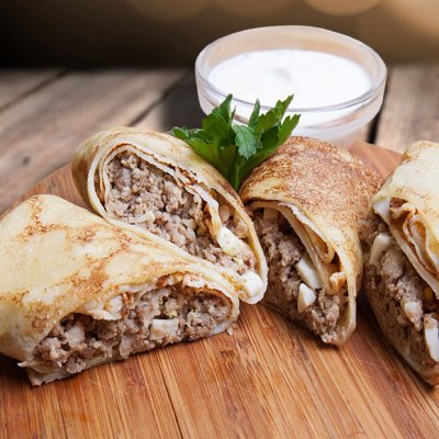 Блины с мясом