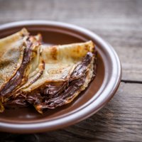 Блины с шоколадной пастой