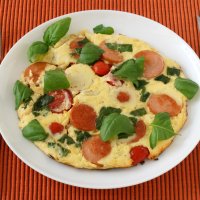 Омлет с сосисками