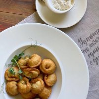 Пельмени с телятиной жареные