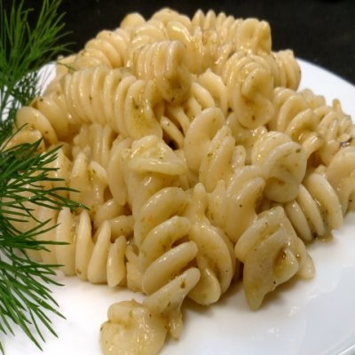 Макароны спираль с песто