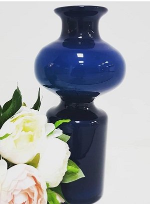 Ваза, стекло, синяя, зеленая 