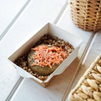 БИТОЧЕК В СЛИВОЧНОМ СОУСЕ С ГРЕЧНЕВЫМ ГАРНИРОМ (100/130Г) 