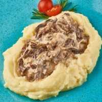 Бефстроганов с картофельным пюре