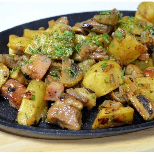 "Горячая" сковорода со свининой