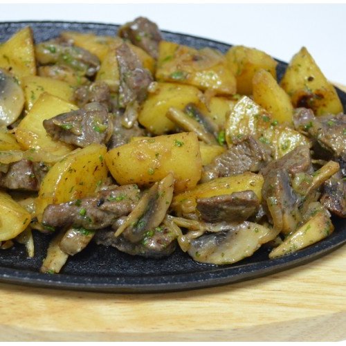 "Горячая" сковорода с телятиной