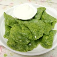 Вареники из шпината с картофелем и беконом