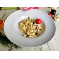 Паста с цыпленком и грибами