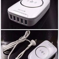 Беспроводная зарядка Bavin PC630 +5USB выходов 1,5м удл., 6A 30W