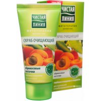 Чистая линия скраб д/лица - очищающий. Абрикосовые косточки. 50мл.