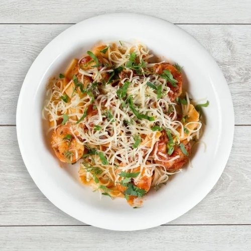 Феттучини с креветкой