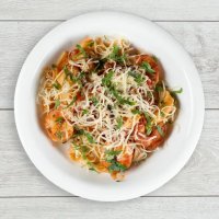 Феттучини с креветкой