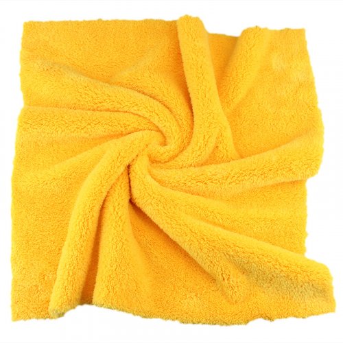 Микрофибра Deutsch Microfiber, двусторонняя короткий/длинный ворс, желтая 420гр/м 40*40см, ультразвуковая обрезка  #7