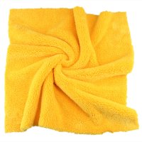 Микрофибра Deutsch Microfiber, двусторонняя короткий/длинный ворс, желтая 420гр/м 40*40см, ультразвуковая обрезка  #7