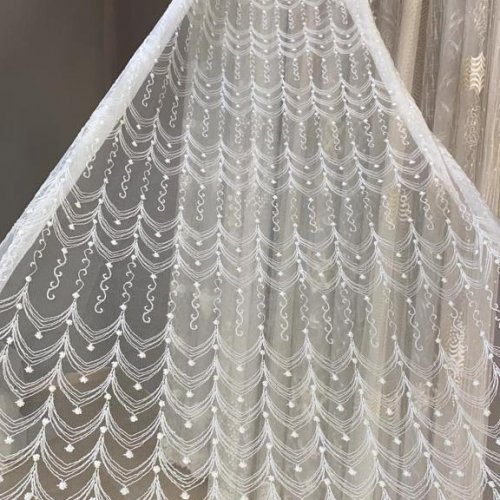 Современные шторы. Вышивка на сетке.