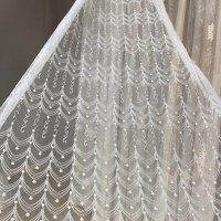 Современные шторы. Вышивка на сетке.