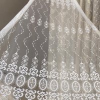 Современные шторы. Вышивка на сетке.