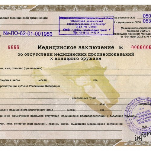 Справка на оружие