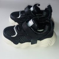 Кожанные кроссовки с сеткой