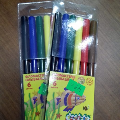Фломастеры смываемые 6 цветов Каляка-Маляка