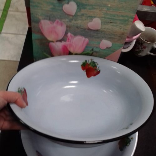 Миска эмаль большая с рисунком
