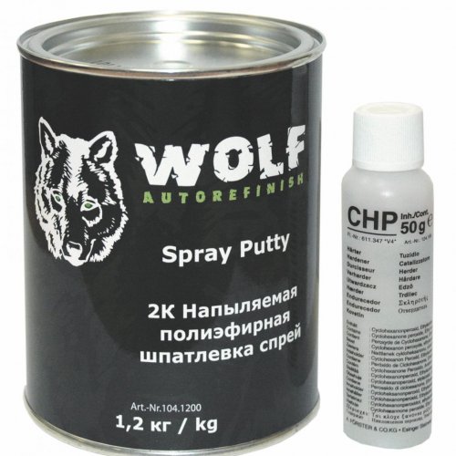      WOLF шпаклевка жидкая SPRAY PYTTY 1kg  #1