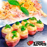 Запечённый ролл «Карбонара»