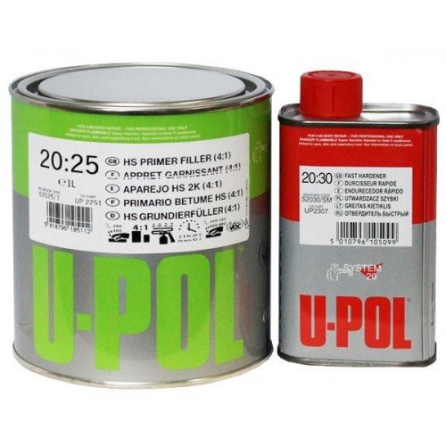   U-POL Hs толтослойный - грунт 4:1 (комплект, серый) 1L #2