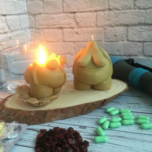 Свеча из пчелиного воска жиротоп "Агафья Федоровна"