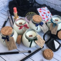 Свеча из соевого воска с пробковой крышкой