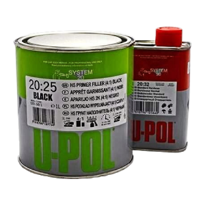   U-POL Hs толтослойный - грунт 4:1 (комплект,  тем.серый) 1L # 