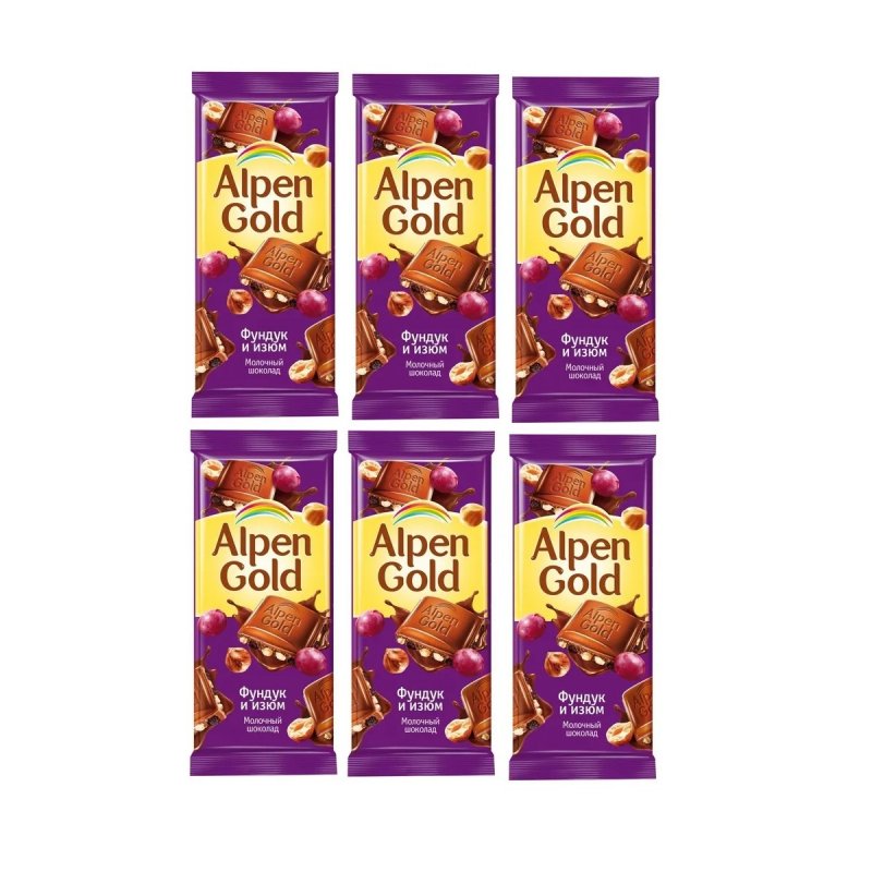 Плитка АЛЬПЕНГОЛЬД изюм-фундук 100гр (20шт)