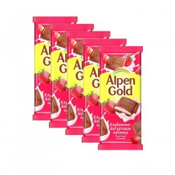 Плитка АЛЬПЕНГОЛЬД клубника 100гр (20шт)