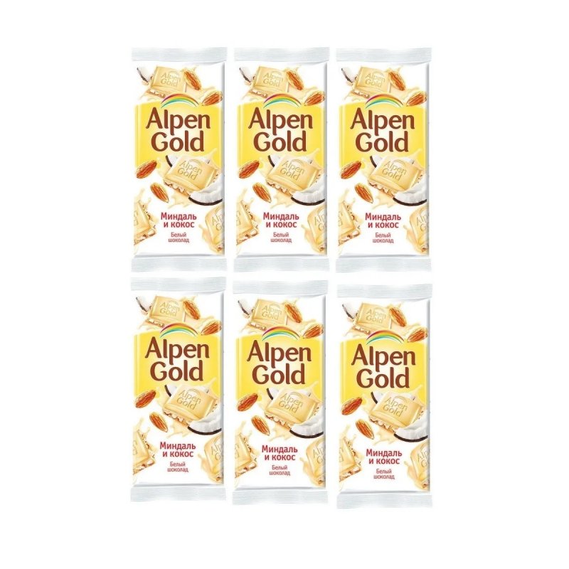 Плитка АЛЬПЕНГОЛЬД миндаль кокос 100гр (20шт)