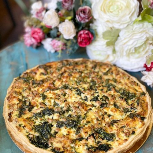 Пирог со шпинатом и семгой