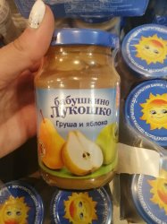 Фруктовое пюре Бабушкино лукошко (груша и яблоко) 190гр